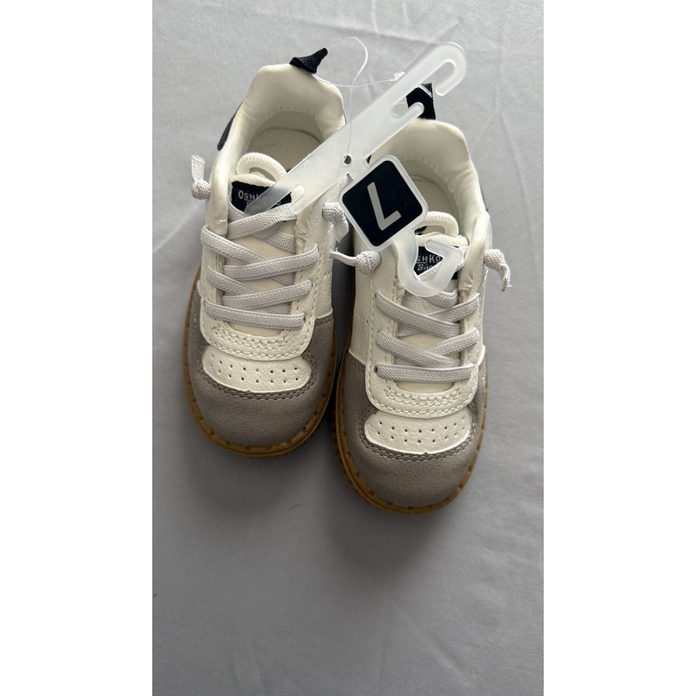 Lil Boys Sneakers By Oshkosh B'gosh Chema Sz 7 New No Box Grey White And Blue